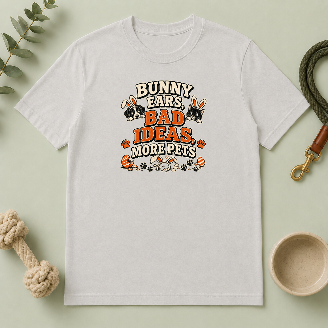 Bunny Ears, Bad Ideas, More Pets Easter T-Shirt