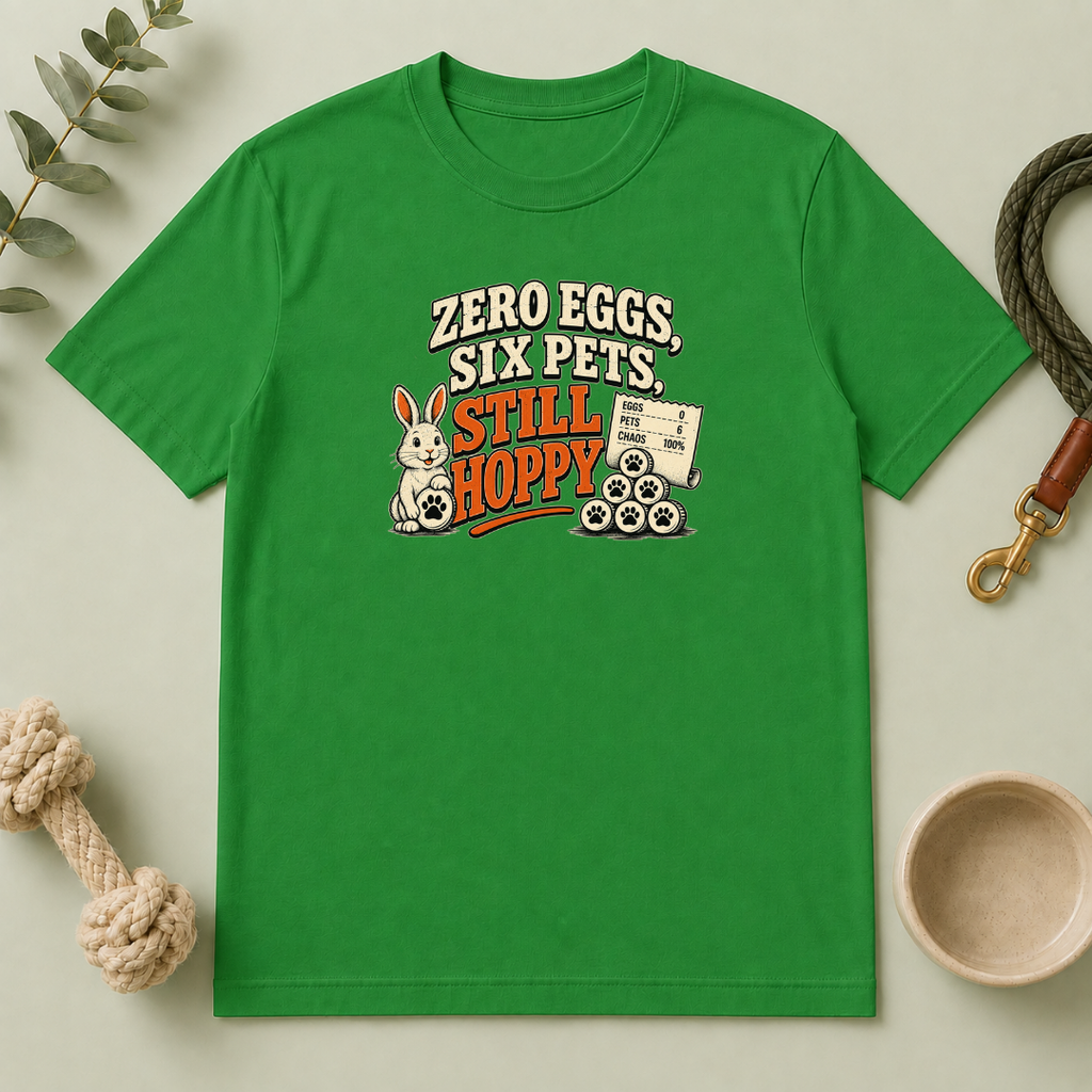 Zero Eggs, Six Pets, Still Hoppy Easter Tee