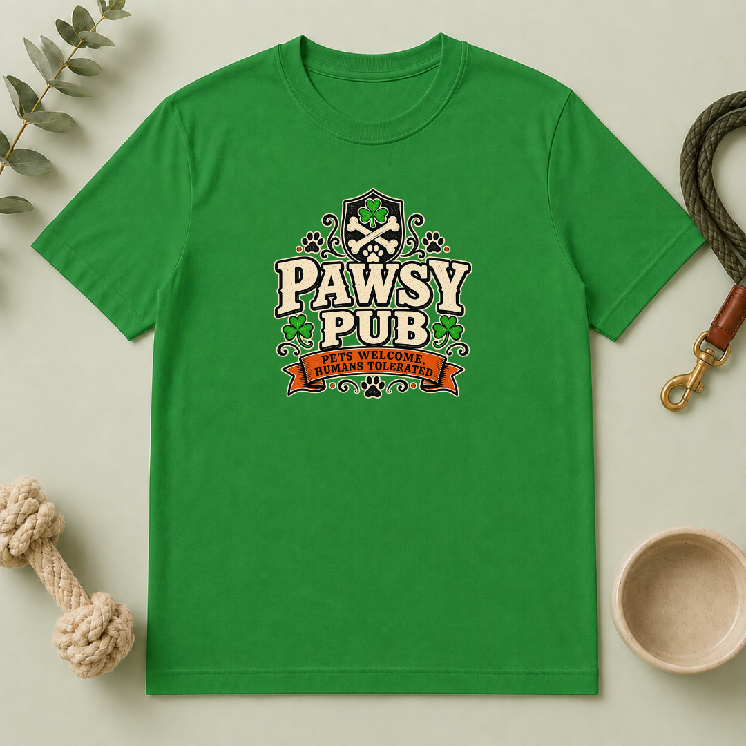 Pawsy Pub Pets Welcome St. Patrick’s Day T-Shirt