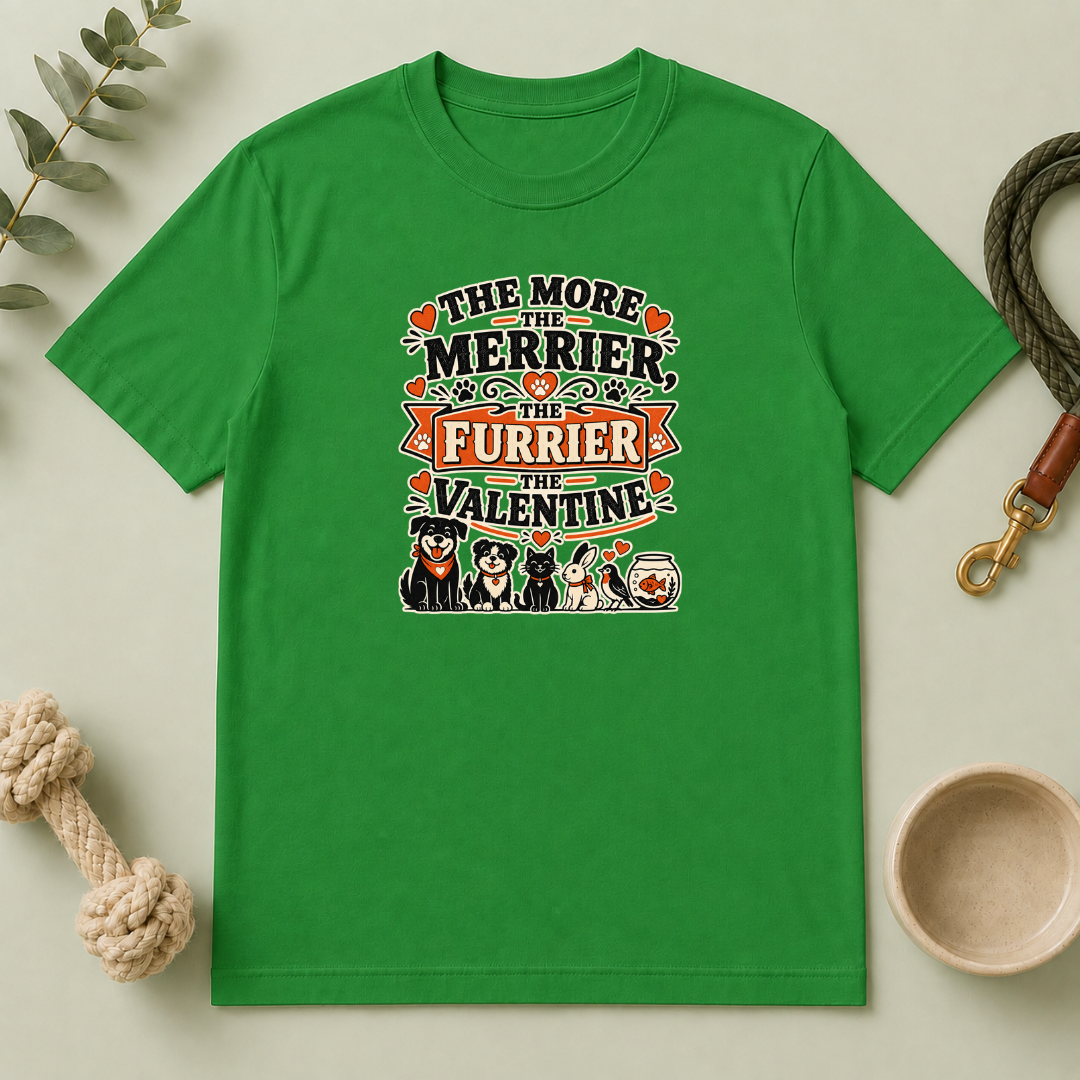 The More the Merrier the Furrier Valentine Pet T-Shirt