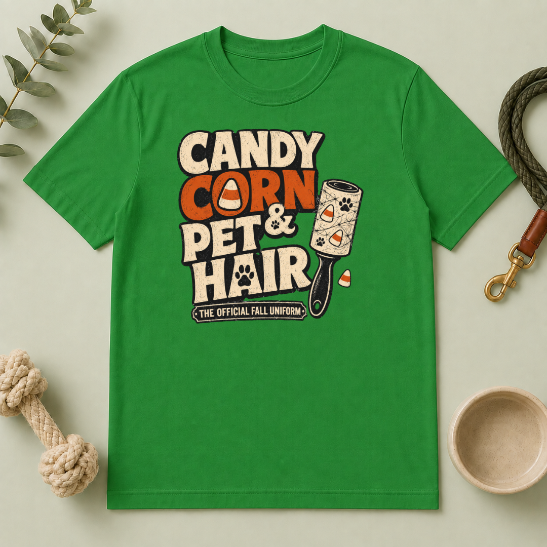 Candy Corn & Pet Hair Halloween T-Shirt