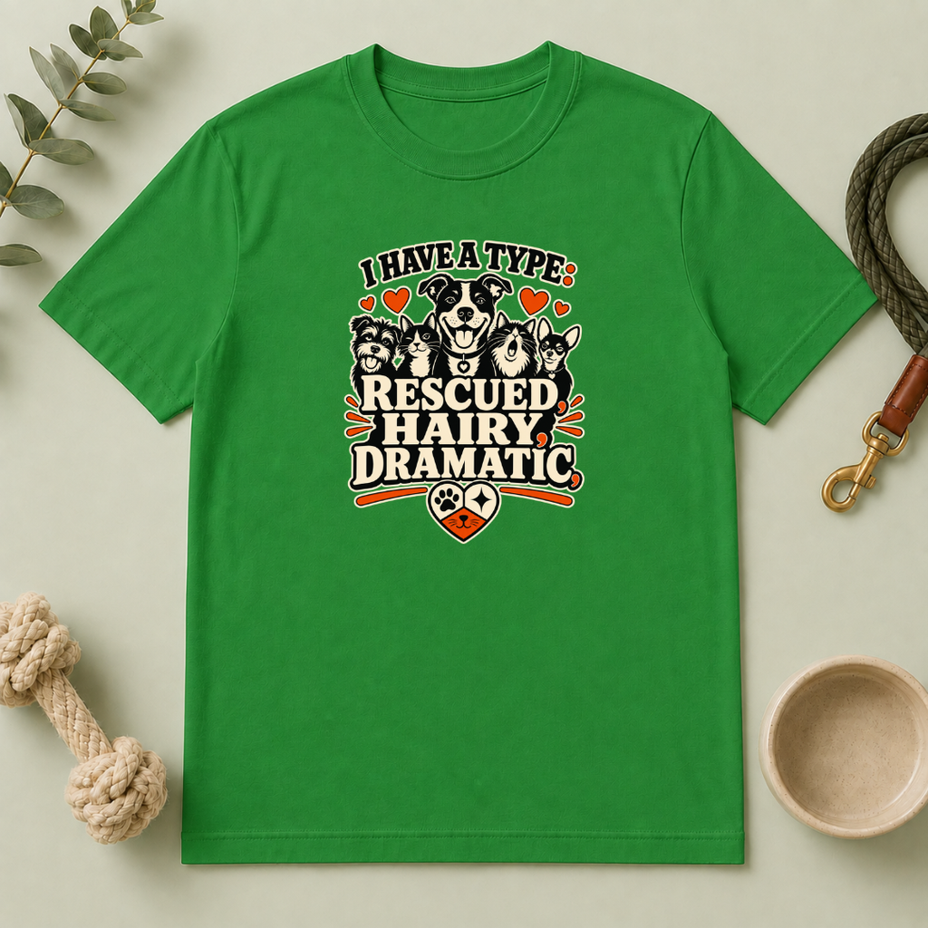 I Have a Type Rescued Hairy Dramatic Valentine Pet T-Shirt