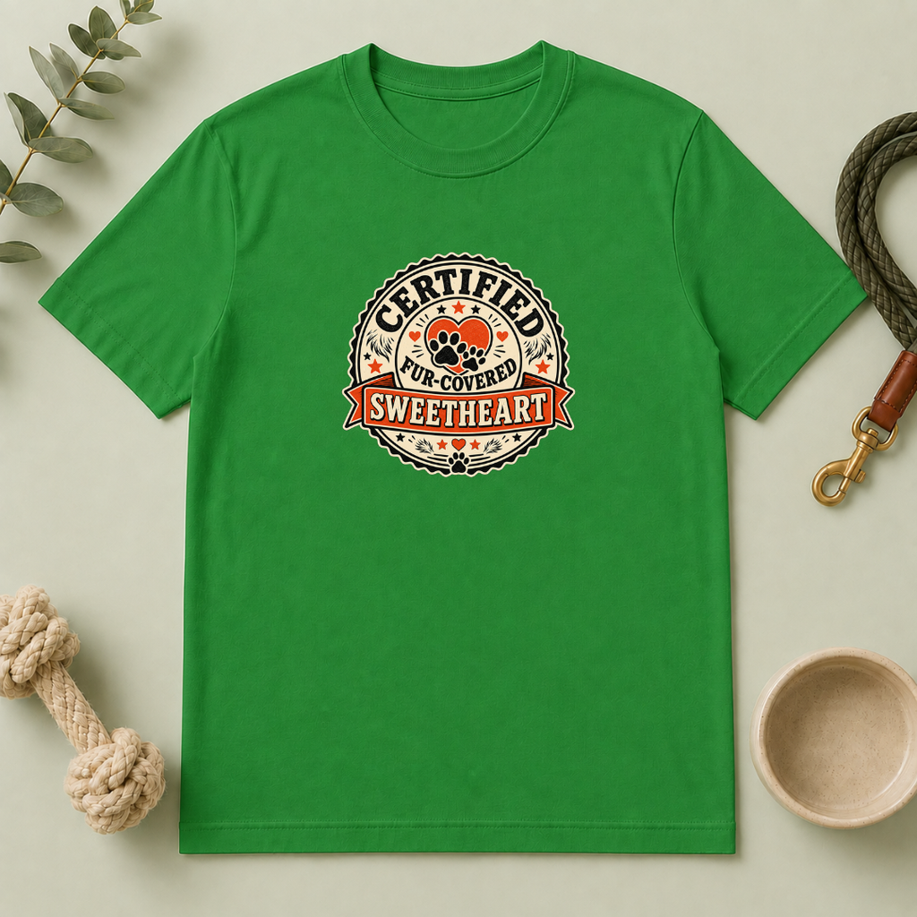 Certified Fur-Covered Sweetheart Valentine Pet Parent T-Shirt