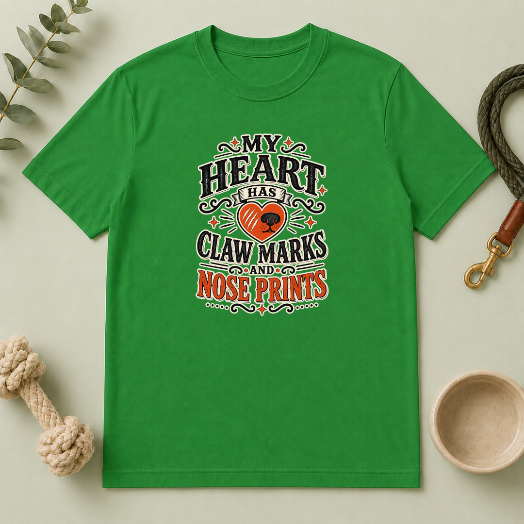 My Heart Has Claw Marks and Nose Prints Valentine Pet T-Shirt