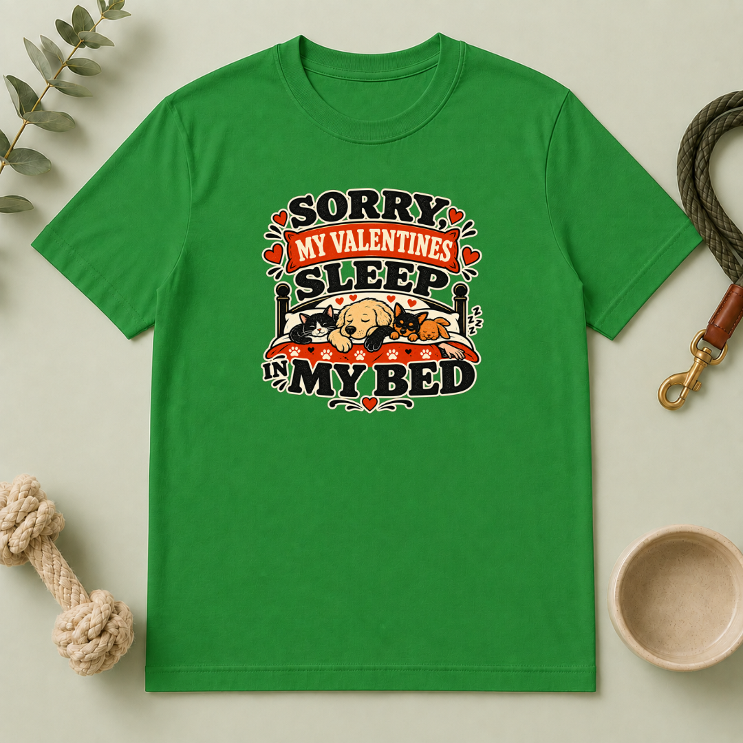 Sorry My Valentines Sleep in My Bed Pet Lover T-Shirt