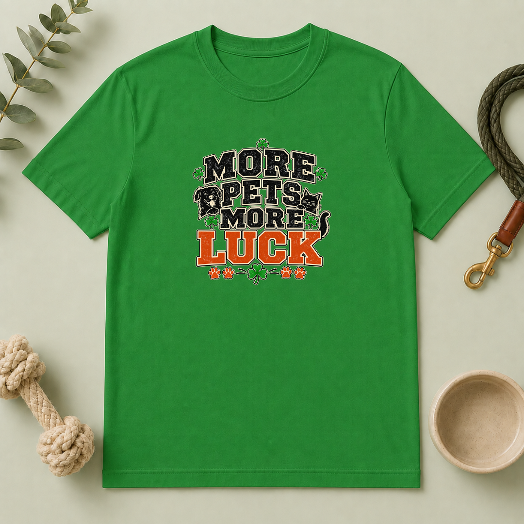 More Pets More Luck St. Patrick’s Day T-Shirt