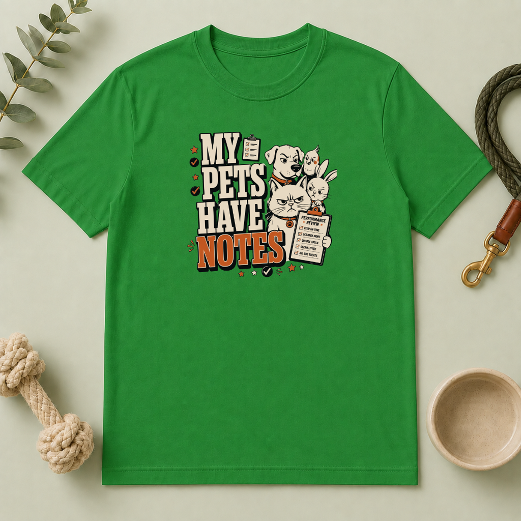 "My Pets Have Notes" Cute Vintage Pet Lover Graphic Tee