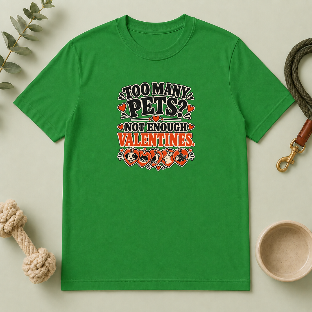 Too Many Pets Not Enough Valentines Pet Lover T-Shirt