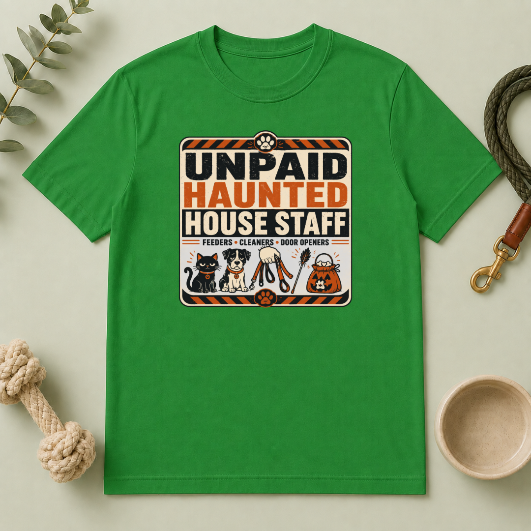 Unpaid Haunted House Staff Halloween Pet T-Shirt