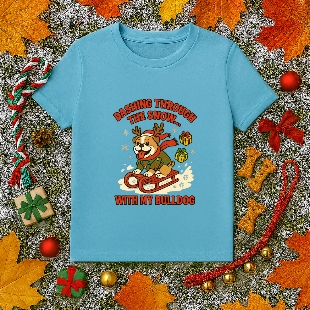 Dashing Through the Snow With My Bulldog