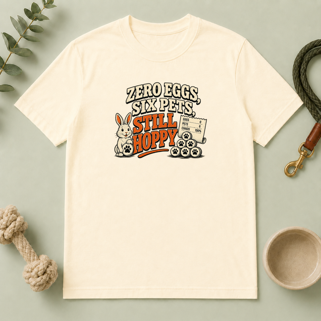 Zero Eggs, Six Pets, Still Hoppy Easter Tee