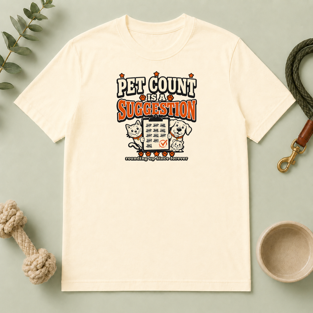 "Pet Count Is A Suggestion" Cute Cat & Dog Graphic Tee
