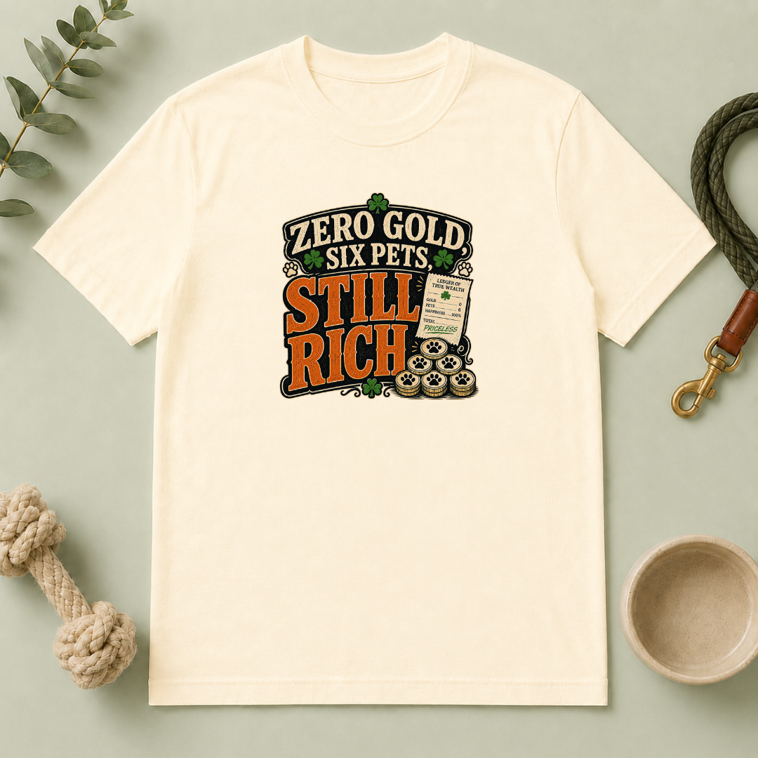 Zero Gold, Six Pets, Still Rich St. Patrick’s Day T-Shirt