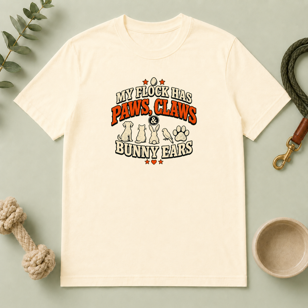 My Flock Has Paws, Claws & Bunny Ears Tee