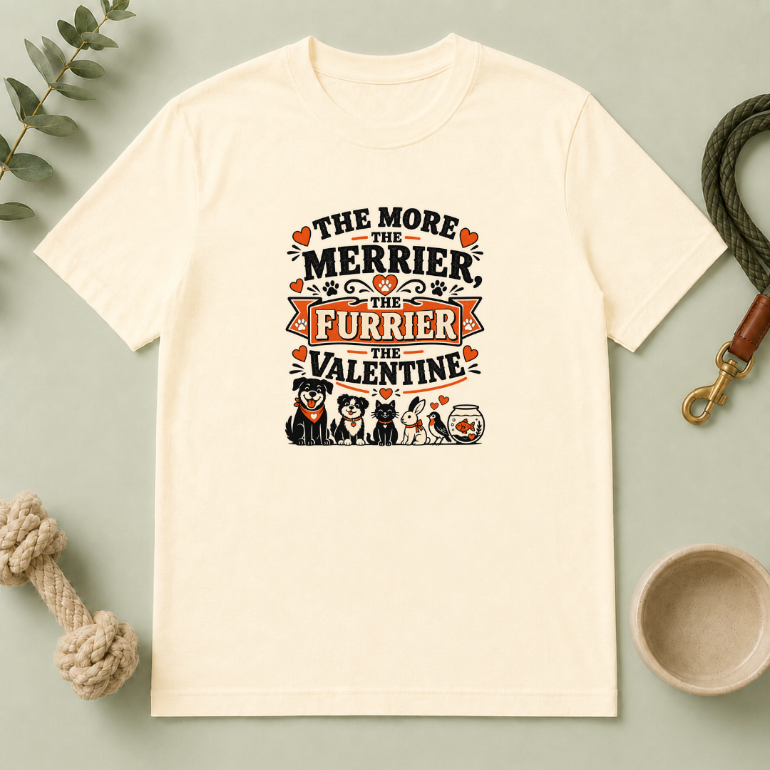 The More the Merrier the Furrier Valentine Pet T-Shirt