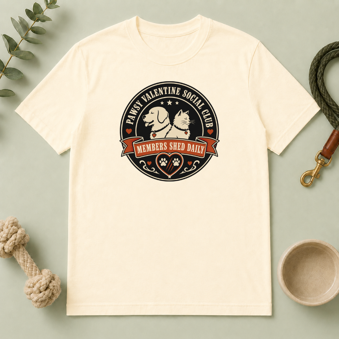 Pawsy Valentine Social Club Members Shed Daily Pet T-Shirt