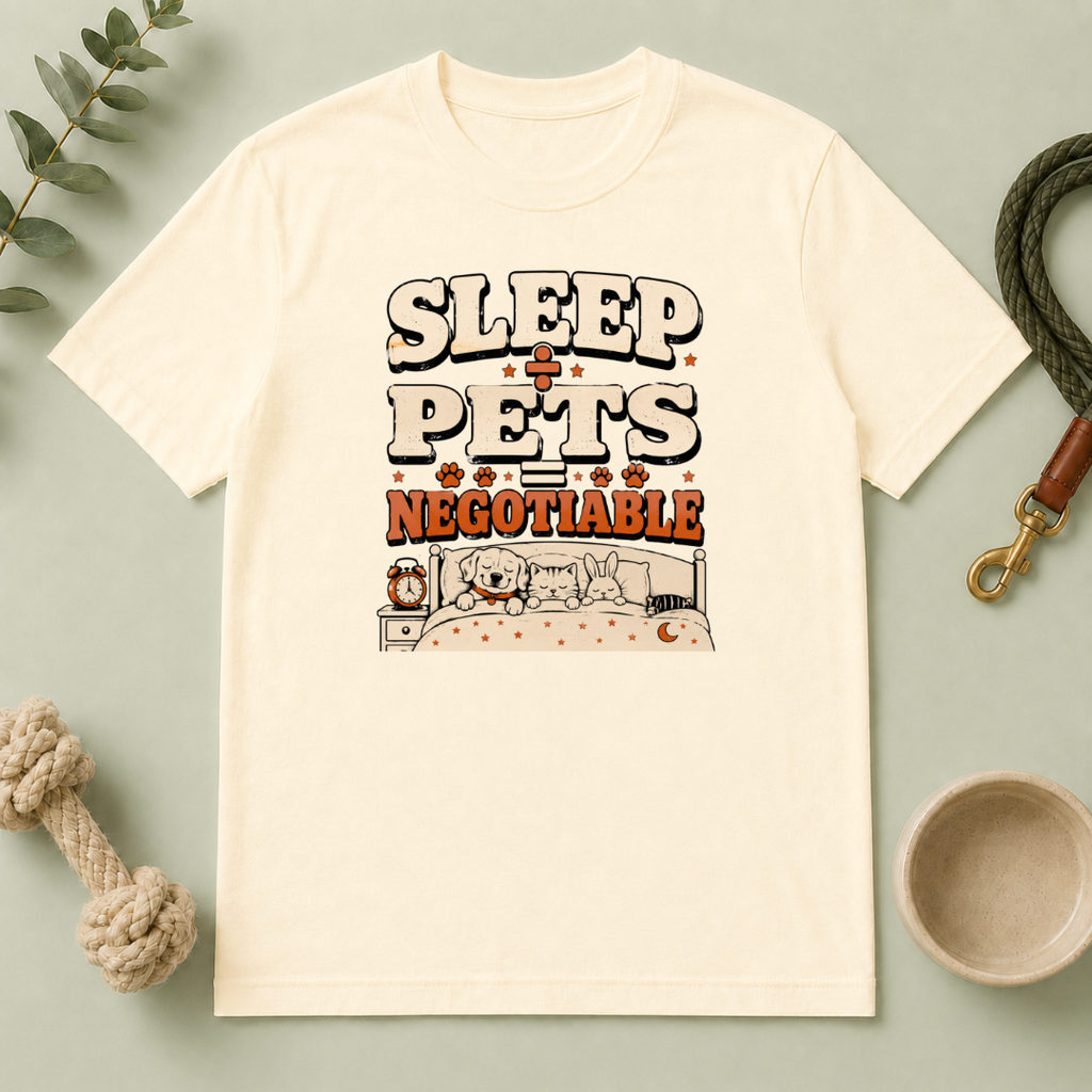 Sleep ?ú Pets = Negotiable Multi-Pet Math T-Shirt