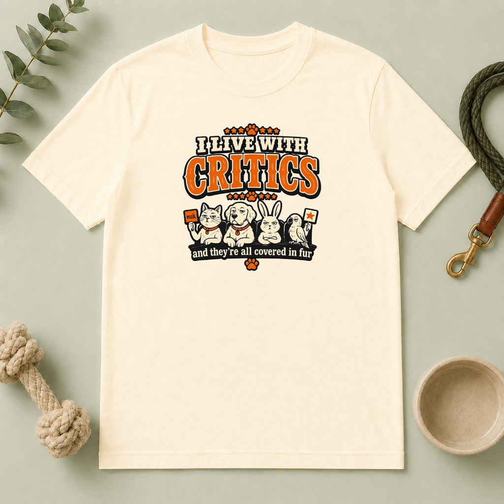 I Live With Critics Cute Pet Parents Tee