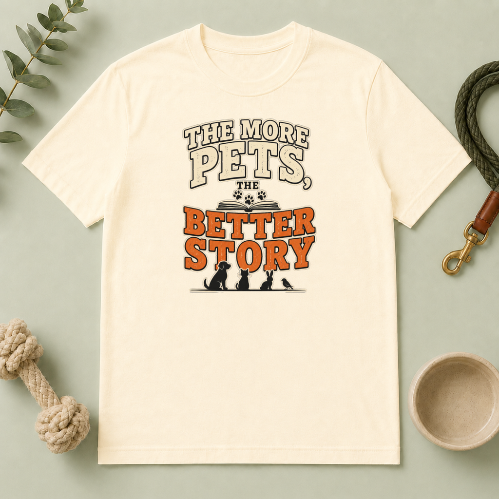 The More Pets, The Better Story T-Shirt — Funny Retro Pet Lover Tee