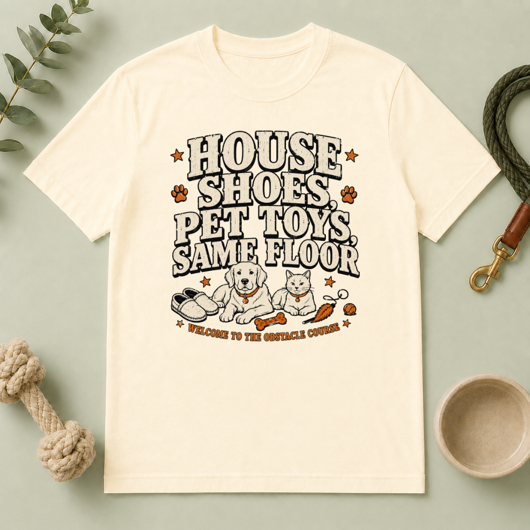 House Shoes, Pet Toys, Same Floor Multi-Pet Lifestyle T-Shirt