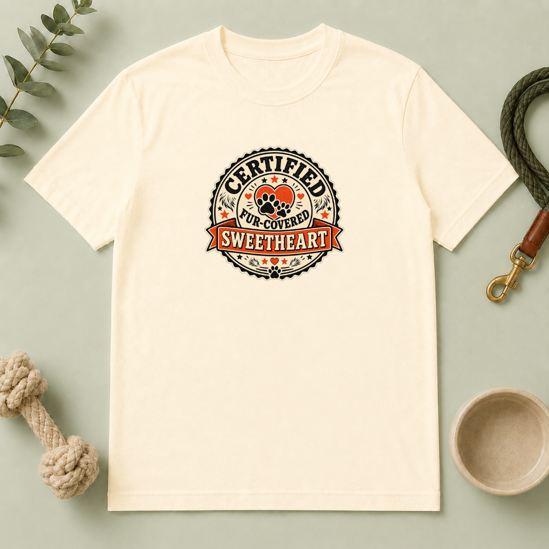 Certified Fur-Covered Sweetheart Valentine Pet Parent T-Shirt