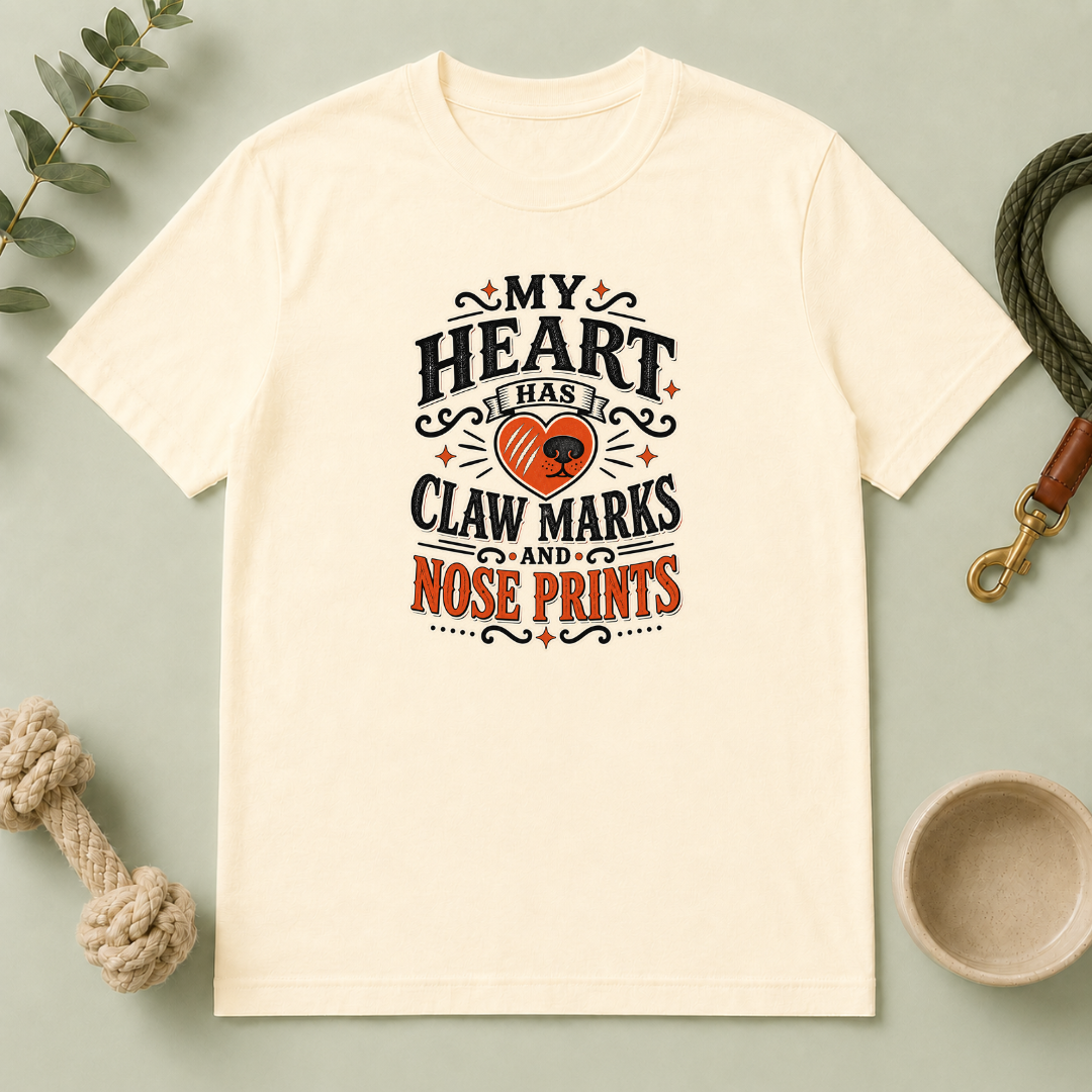 My Heart Has Claw Marks and Nose Prints Valentine Pet T-Shirt