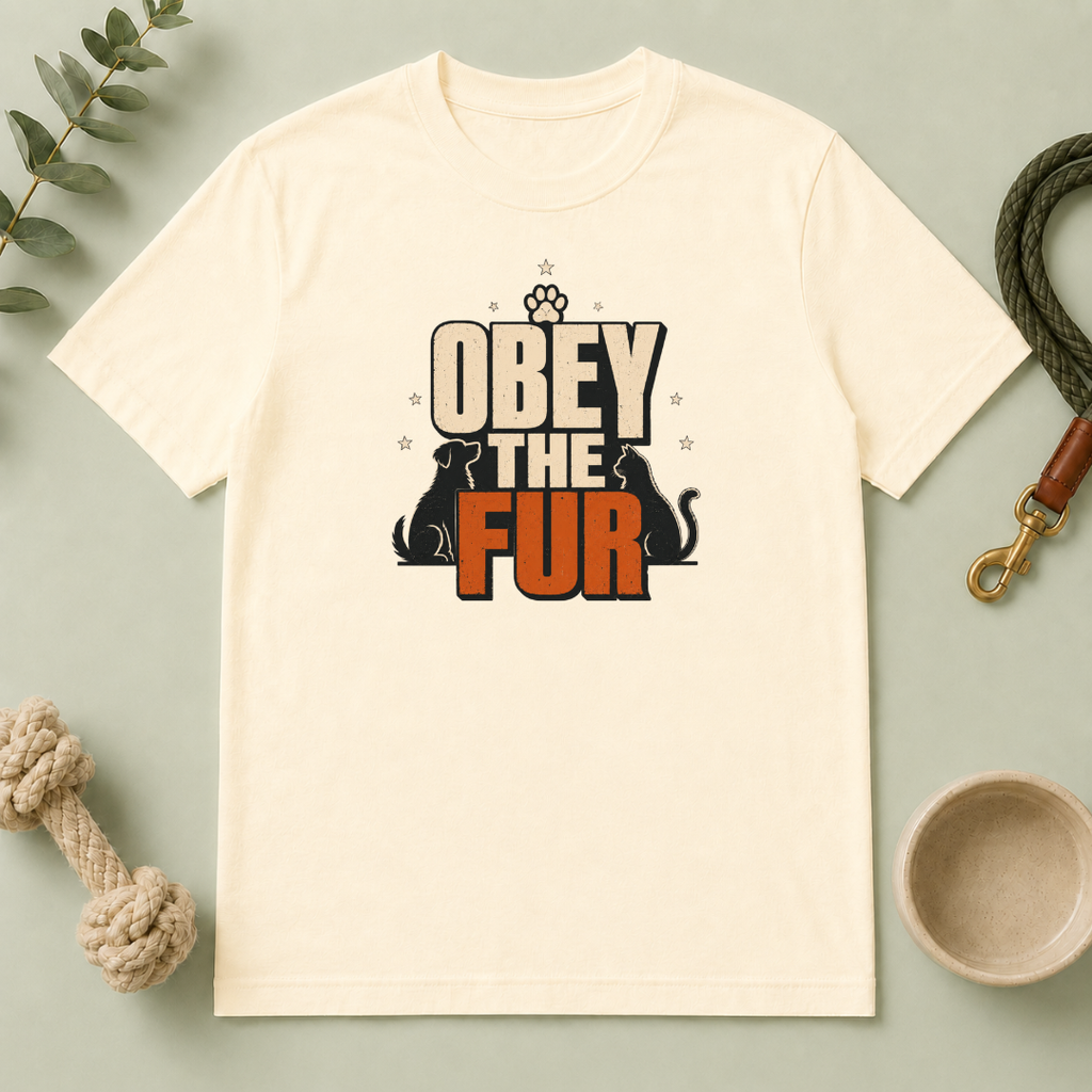 Obey the Fur T-Shirt — Funny Cat & Dog Pet Lover Tee
