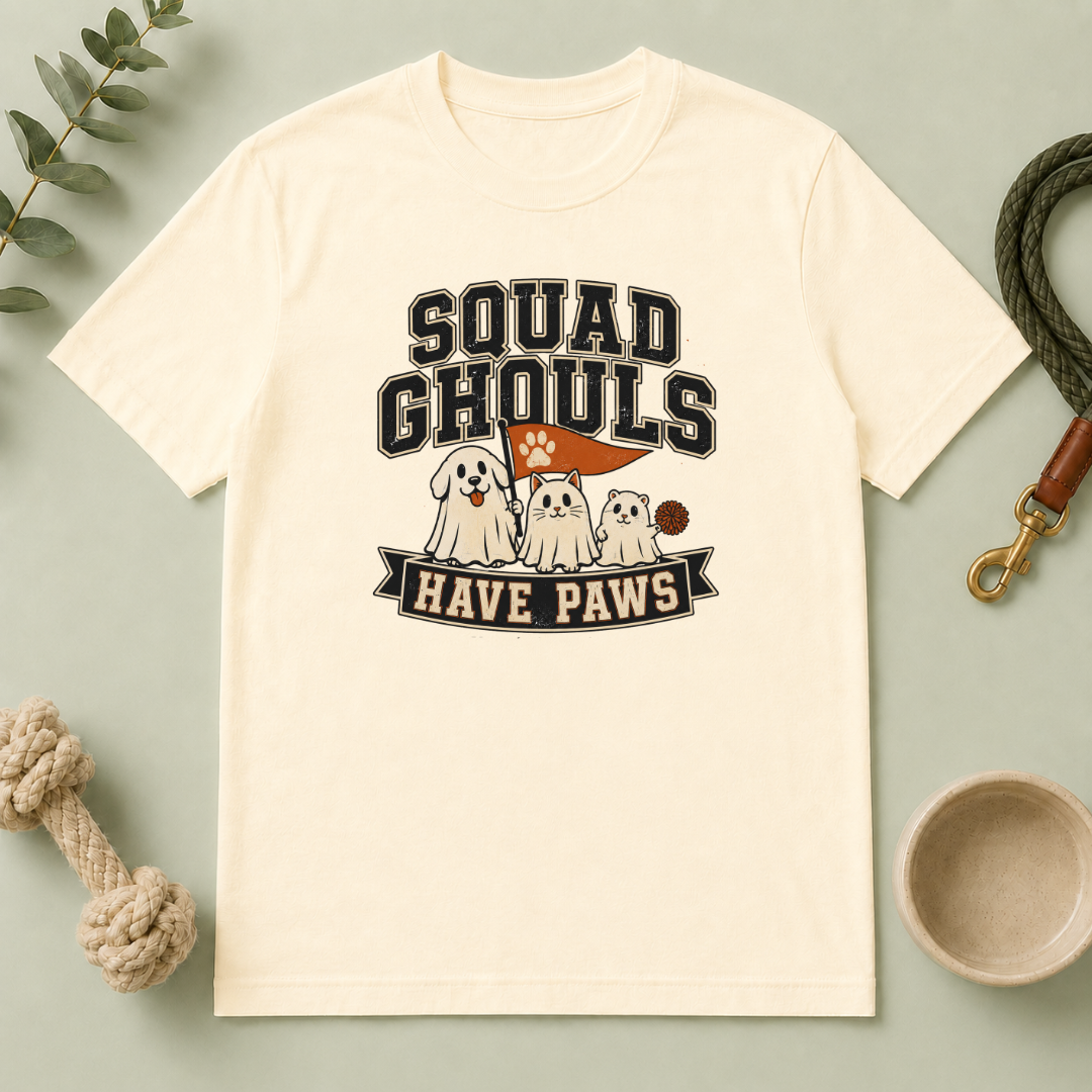 Squad Ghouls Have Paws Halloween Pet T-Shirt