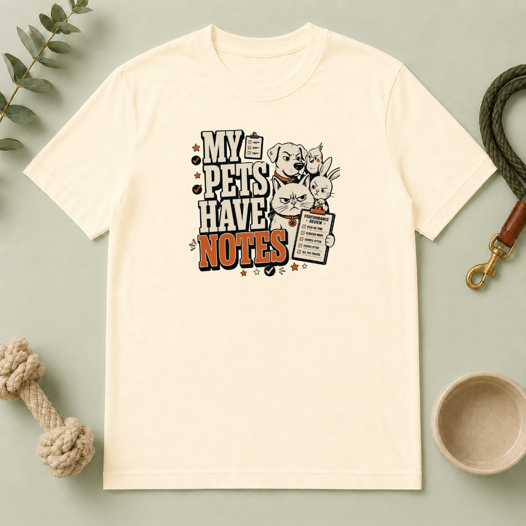 "My Pets Have Notes" Cute Vintage Pet Lover Graphic Tee