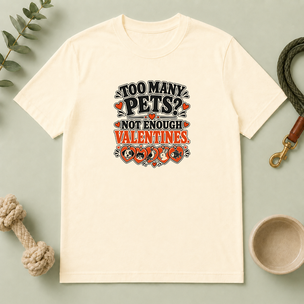 Too Many Pets Not Enough Valentines Pet Lover T-Shirt