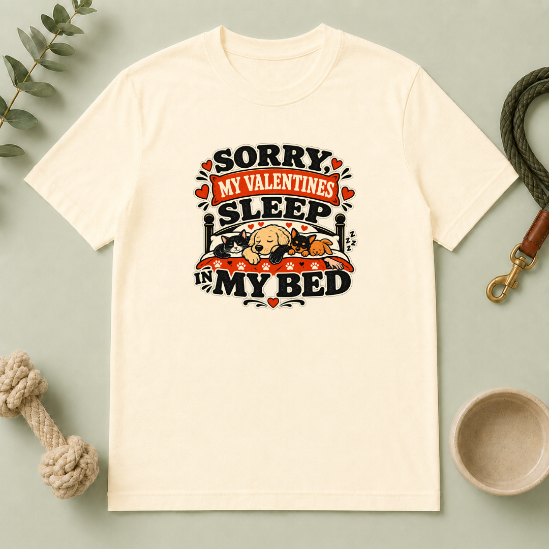 Sorry My Valentines Sleep in My Bed Pet Lover T-Shirt