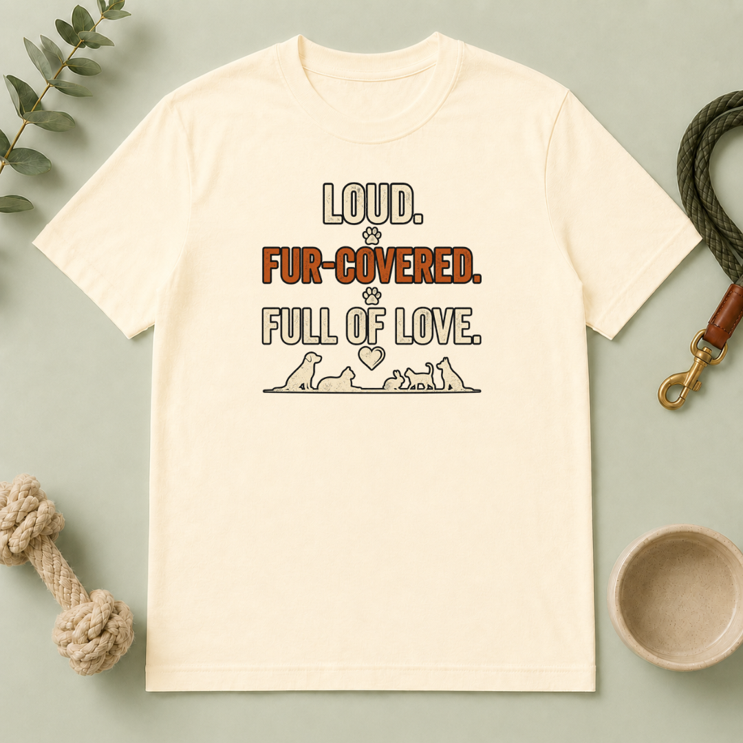 Pet Lover T‑Shirt — "Loud. Fur‑Covered. Full of Love."
