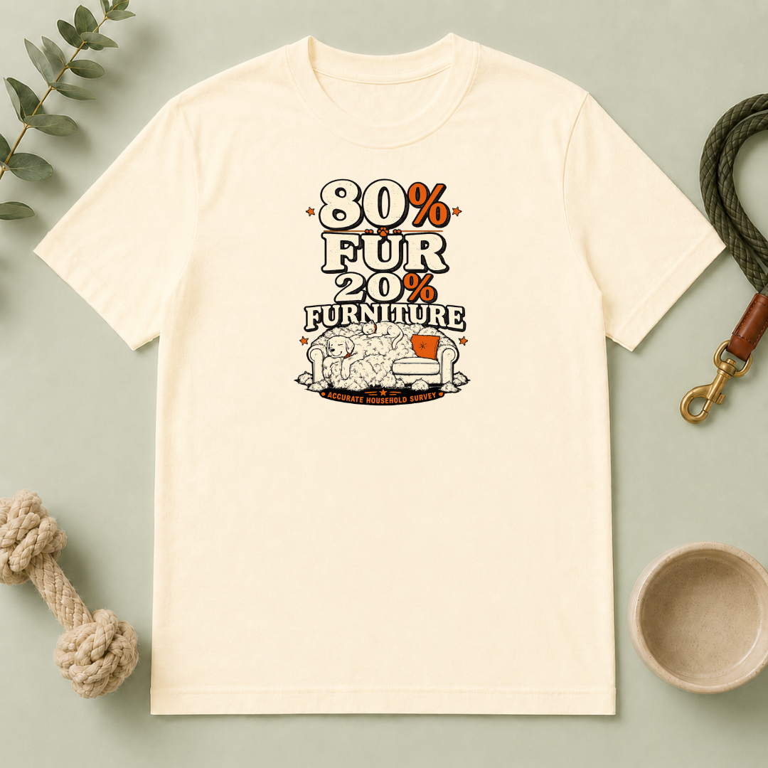 80% Fur 20% Furniture Cat & Dog Lover Graphic Tee