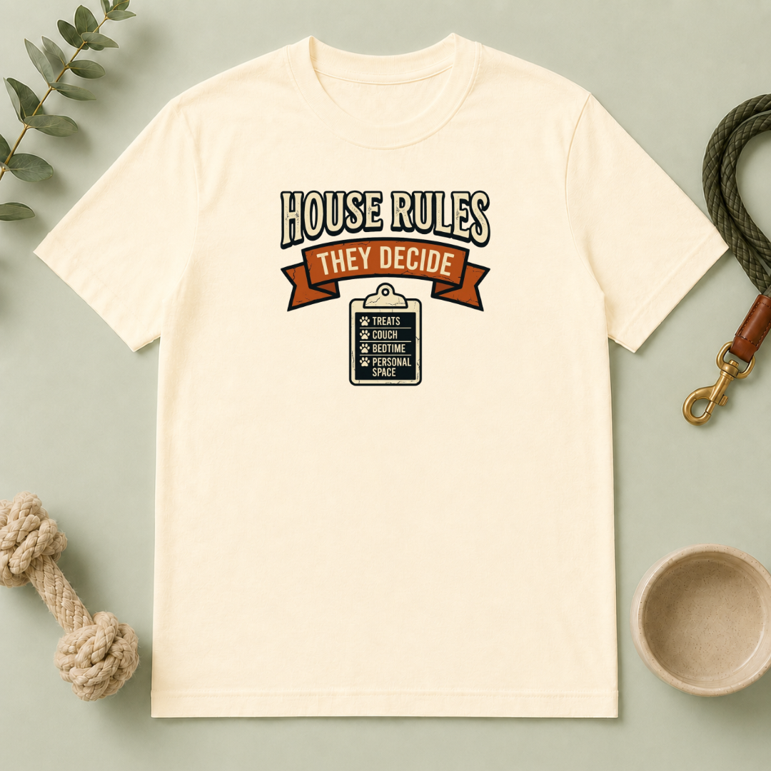 House Rules They Decide — Funny Pet Rules Graphic Tee