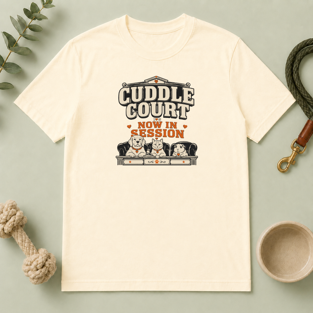 "Cuddle Court Now In Session" Cute Pet Lounge Tee