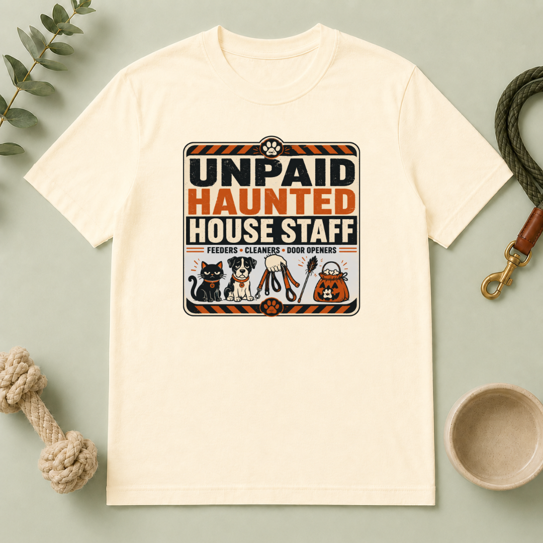 Unpaid Haunted House Staff Halloween Pet T-Shirt