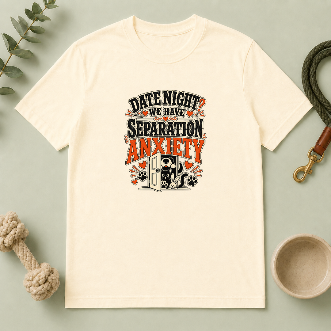 Date Night Separation Anxiety Valentine Pet T-Shirt
