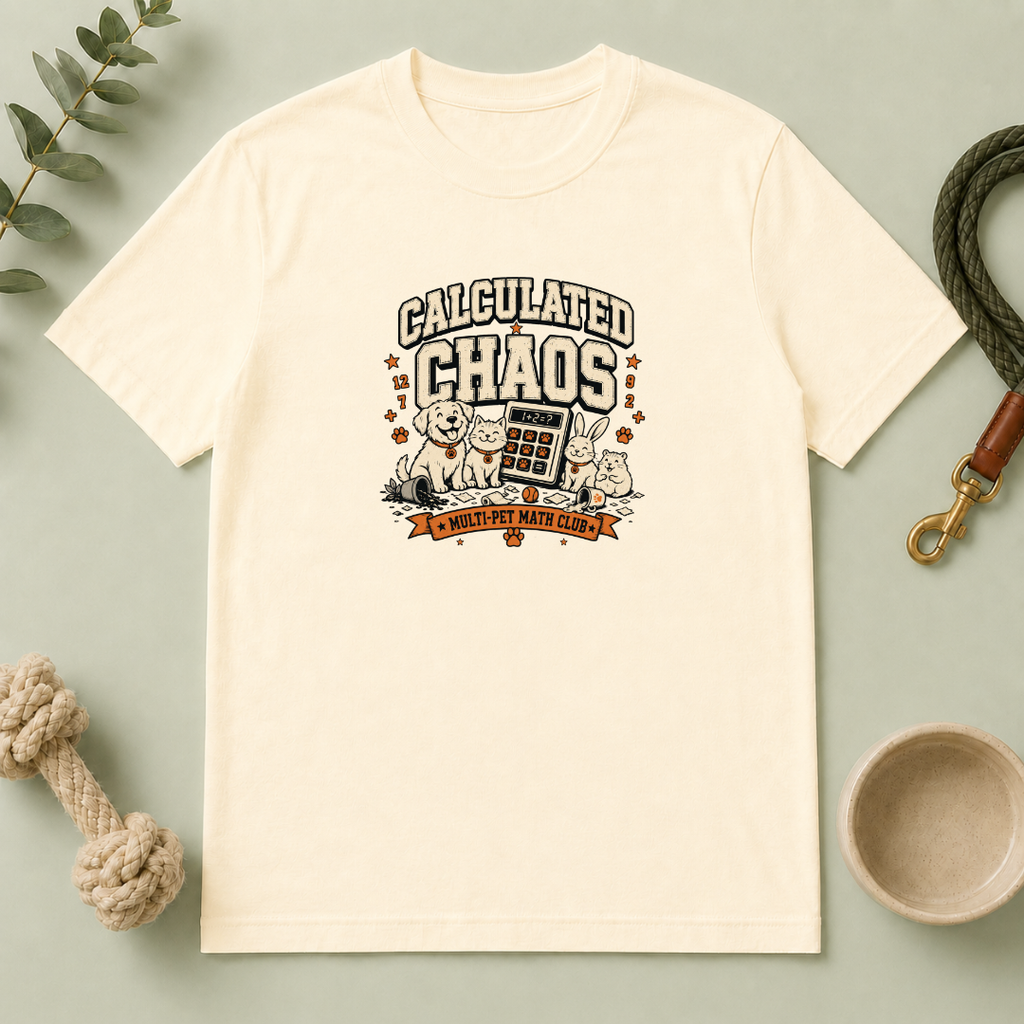 Calculated Chaos — Cute Pets & Math Pun Graphic Tee