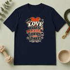 Love Bites Licks Sheds and Stares Valentine Pet T-Shirt