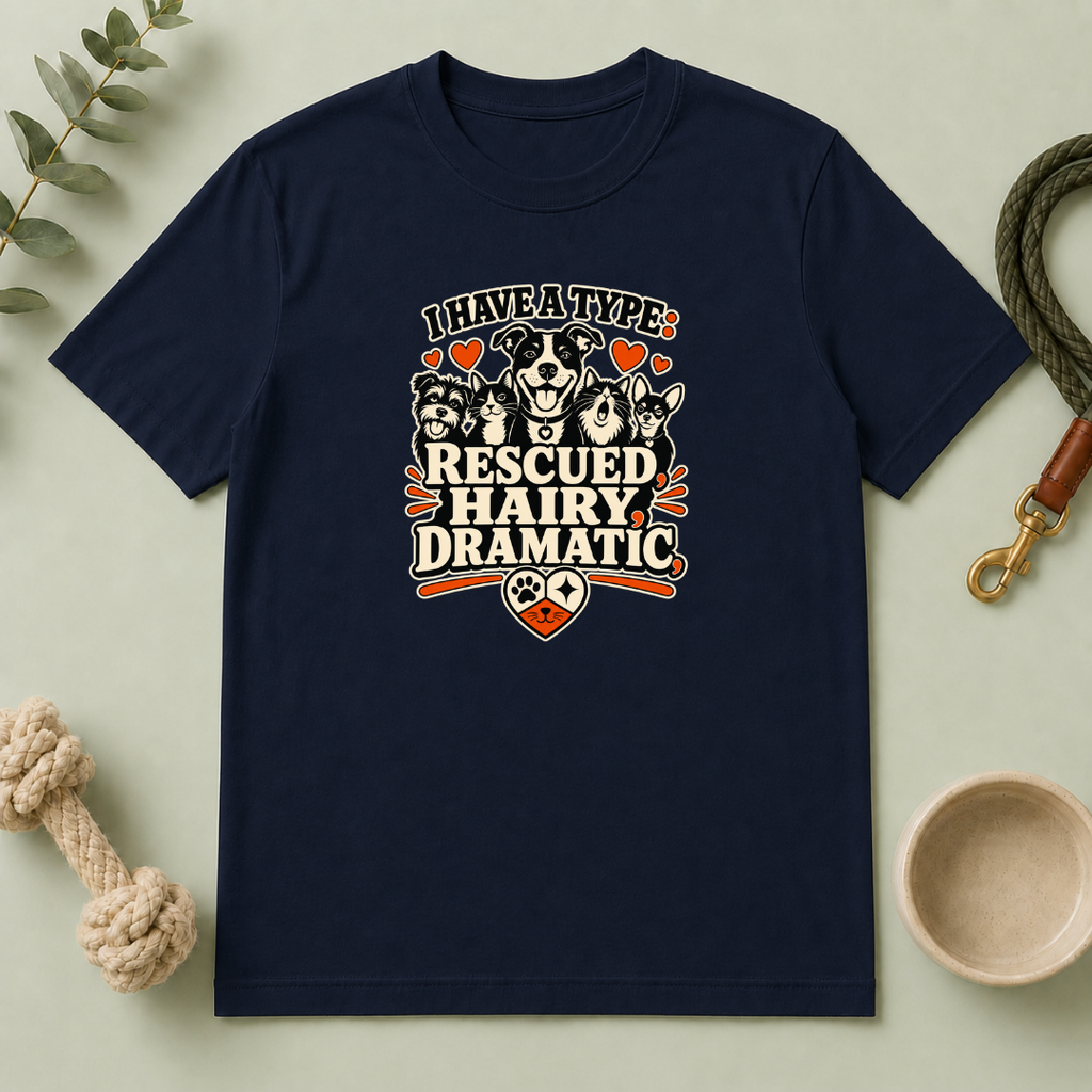 I Have a Type Rescued Hairy Dramatic Valentine Pet T-Shirt
