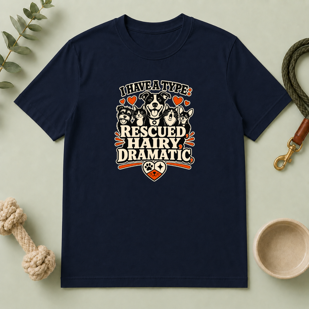 I Have a Type Rescued Hairy Dramatic Valentine Pet T-Shirt