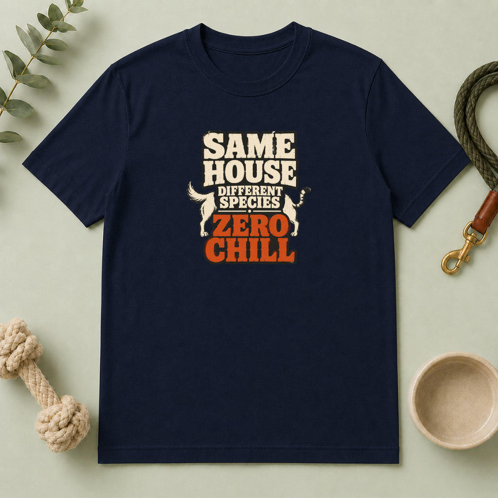"Same House Different Species Zero Chill" Funny Pet Lover Tee