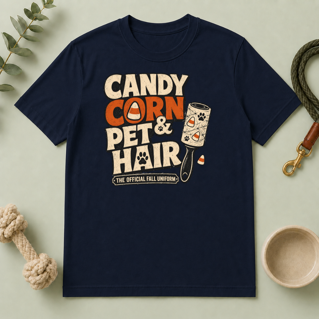 Candy Corn & Pet Hair Halloween T-Shirt