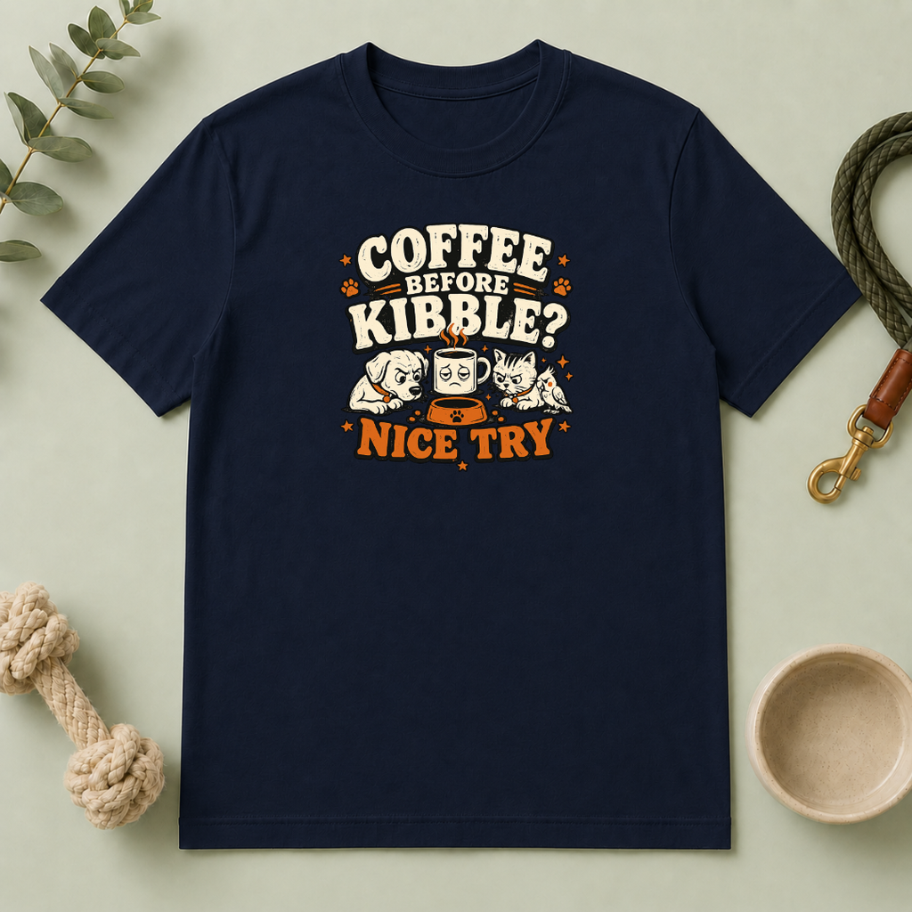 Coffee Before Kibble? Cute Pet Mom Graphic Tee
