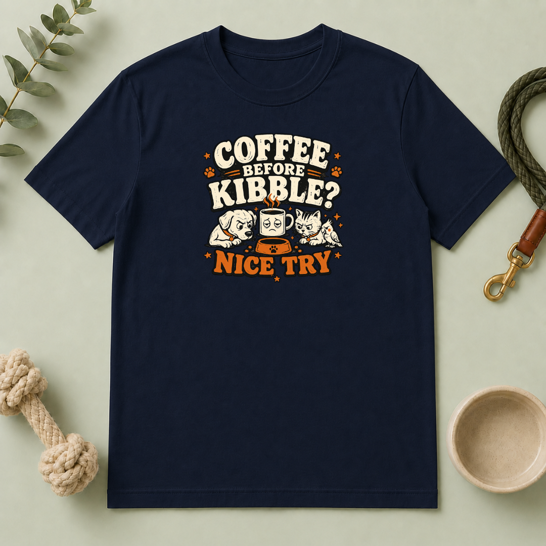 Coffee Before Kibble? Cute Pet Mom Graphic Tee