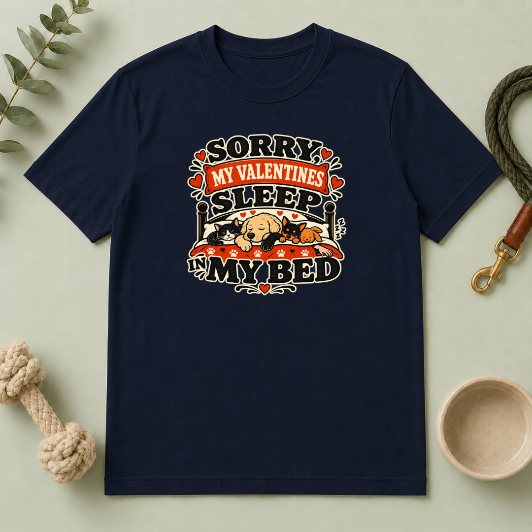 Sorry My Valentines Sleep in My Bed Pet Lover T-Shirt