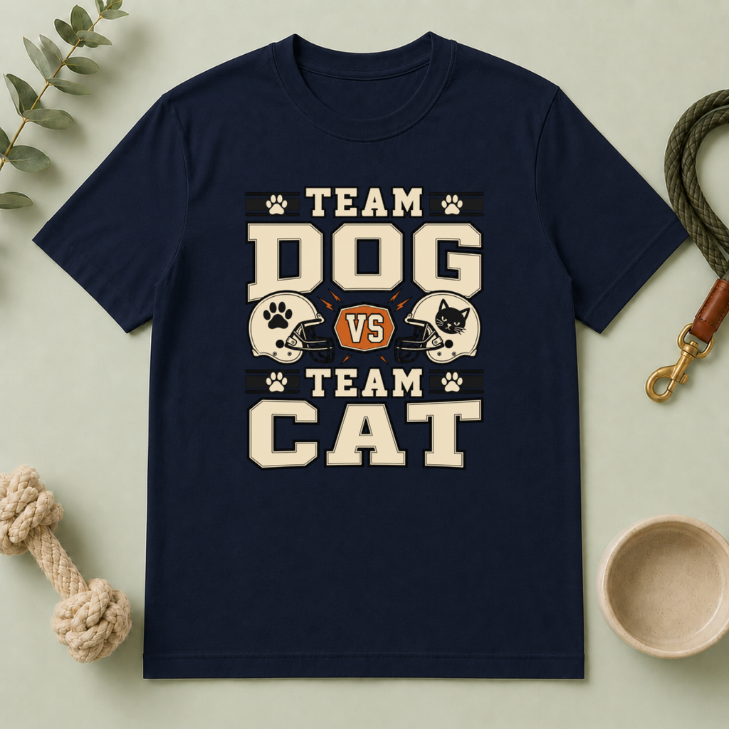 Team Dog vs. Team Cat – Dog & Cat Rivalry T-Shirt