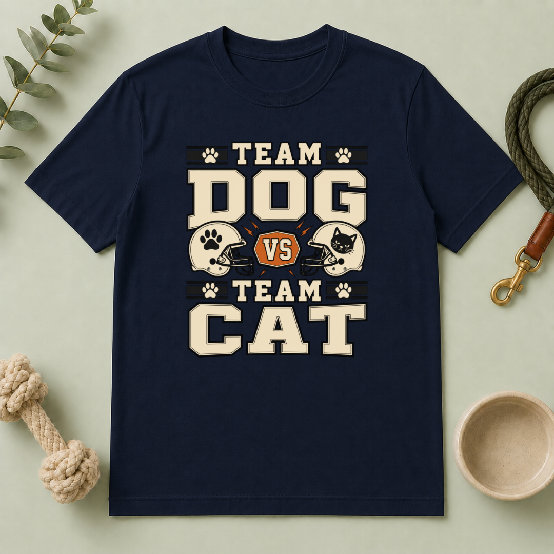 Team Dog vs. Team Cat – Dog & Cat Rivalry T-Shirt