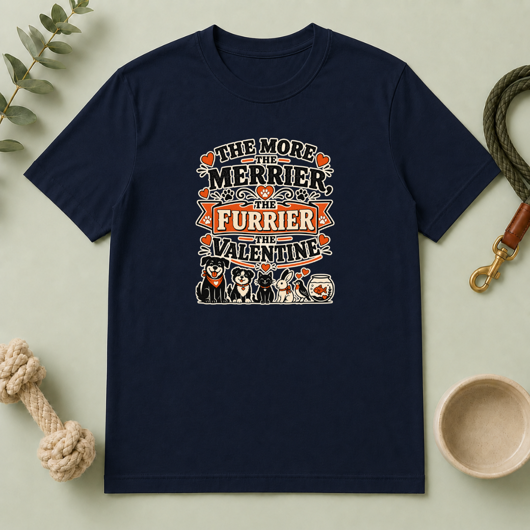 The More the Merrier the Furrier Valentine Pet T-Shirt