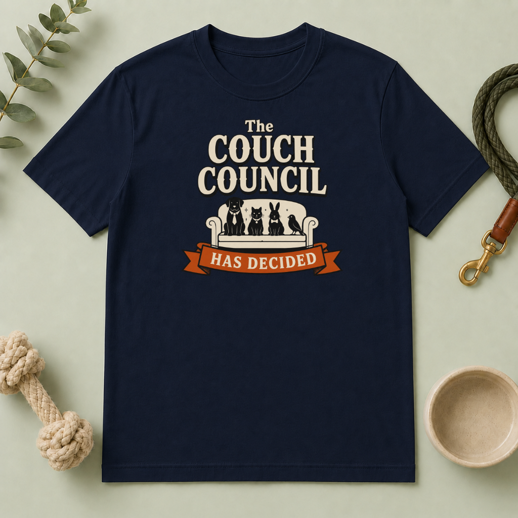 'The Couch Council Has Decided' Funny Pet Lounge Tee